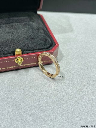 Cartier Panthère de Cartier ring, seven-row design, partially set with diamonds.