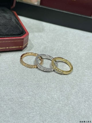 Cartier Panthère de Cartier ring, seven-row design, partially set with diamonds.