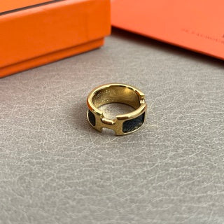 Hermès Collier de Chien Leather Inlay Ring
