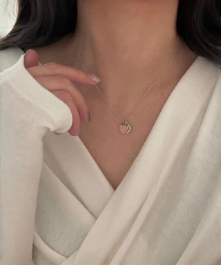 Tiffany pink heart necklace