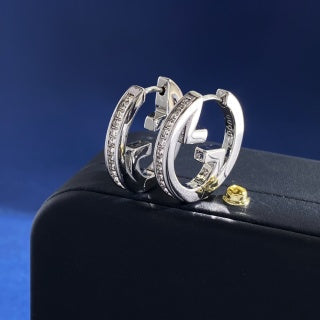 Gucci Interlocking G Pavé Hoop Earrings