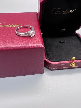 Cartier Valenne Solitaire Pavé Diamond Ring