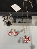Chanel Red Bow Gift Box Pendant Necklace – Elegant Luxury Jewelry