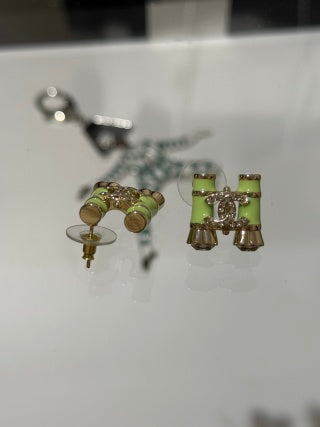 CHANEL Bamboo Garden CC Stud Earrings