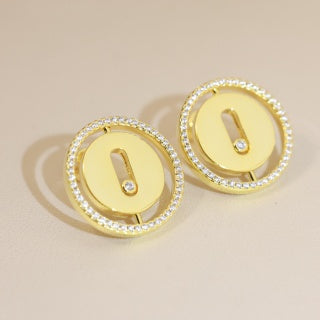 Messika Lucky Move Medallion Diamond Stud Earrings