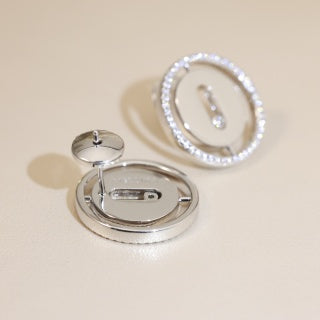 Messika Lucky Move Medallion Diamond Stud Earrings