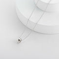 Modern Silver Orb Charm Necklace