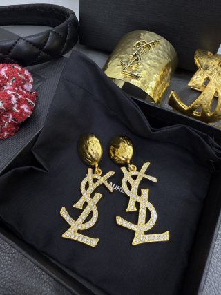YSL Cassandre Pavé Signature Drop Earrings