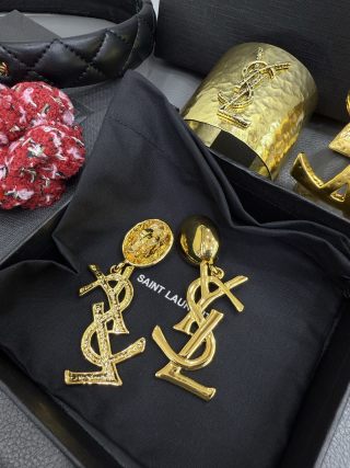 YSL Cassandre Pavé Signature Drop Earrings