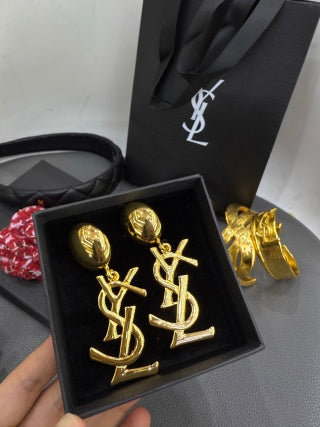 YSL Cassandre Pavé Signature Drop Earrings