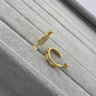 Messika Move Duo Diamond Hoop Stud Earrings