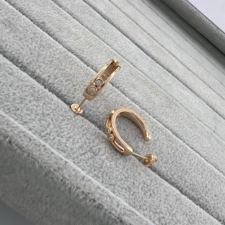Messika Move Duo Diamond Hoop Stud Earrings