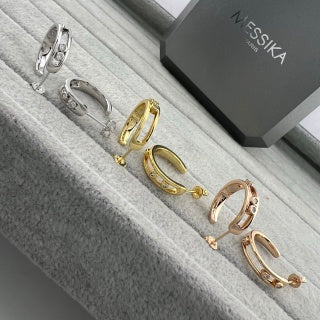 Messika Move Duo Diamond Hoop Stud Earrings