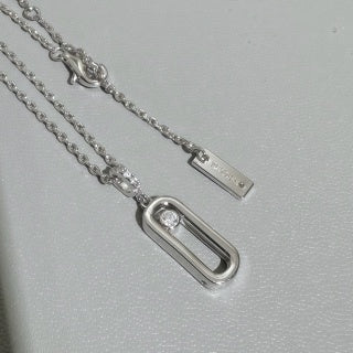 Messika Move Slim Oval Diamond Pendant Necklace