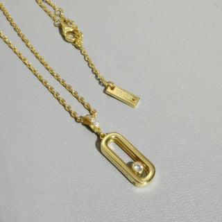 Messika Move Slim Oval Diamond Pendant Necklace