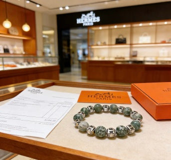 Hermès Aquarelle Gemstone H Bead Bracelet