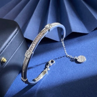 Fendi Arlina FF Crystal Line Cuff Bracelet