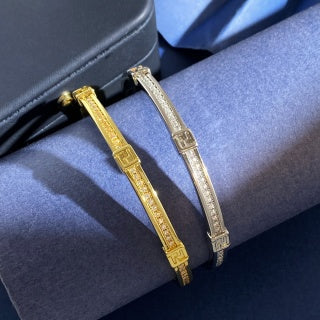 Fendi Arlina FF Crystal Line Cuff Bracelet