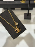Chanel Quilted-Pattern Round Diamond Necklace