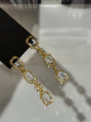 CHANEL Golden Prism Link Drop Earrings
