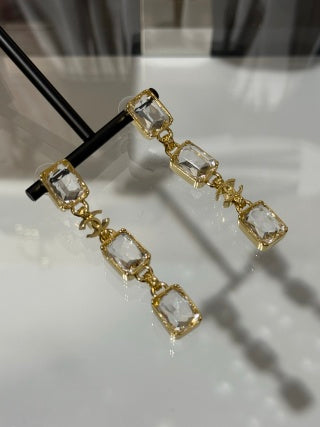 CHANEL Golden Prism Link Drop Earrings