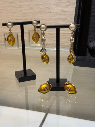 Chanel Pearl Gold Fruit Charm Drop Earrings – Elegant Luxury Fashion Jewelry
