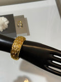 CHANEL Quilted Radiance Gold Bangle Bracelet