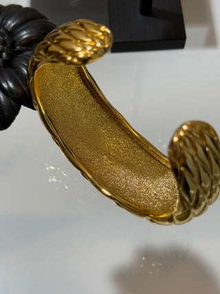CHANEL Quilted Radiance Gold Bangle Bracelet