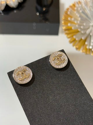 Chanel Crystal CC Logo Stud Earrings – Elegant Luxury Fashion Jewelry