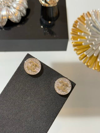 Chanel Crystal CC Logo Stud Earrings – Elegant Luxury Fashion Jewelry