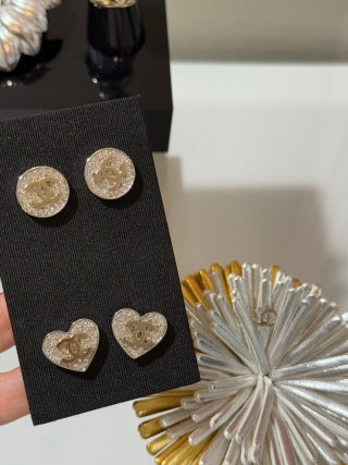 Chanel Crystal CC Logo Stud Earrings – Elegant Luxury Fashion Jewelry