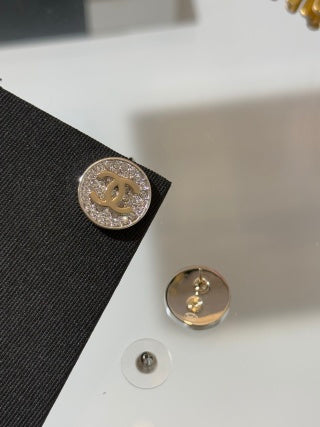Chanel Crystal CC Logo Stud Earrings – Elegant Luxury Fashion Jewelry