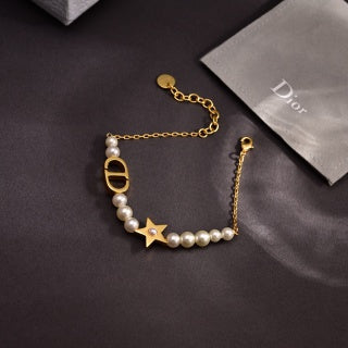 Dior Pearl Star CD Charm Bracelet