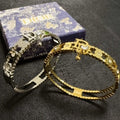 Dior CD Beaded Chain Link Cuff Bracelet