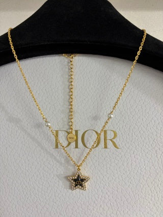 Dior Oblique Star Crystal Pendant Necklace