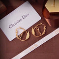Dior J'Adior Laurel Hoop Stud Earrings