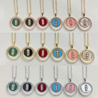 Messika Lucky Move Color Diamond Medallion Necklace
