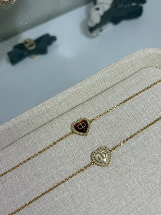Dior Heart CD Crystal Charm Bracelet