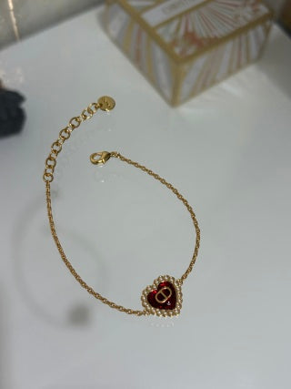 Dior Heart CD Crystal Charm Bracelet