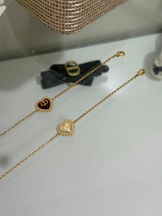 Dior Heart CD Crystal Charm Bracelet