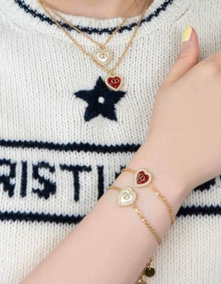 Dior Heart CD Crystal Charm Bracelet