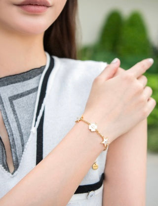Dior Star Flower CD Charm Bracelet