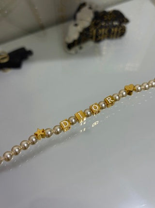 Dior Pearl CD Letter Charm Bracelet