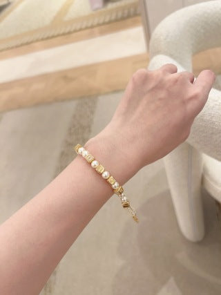 Dior Pearl CD Letter Charm Bracelet