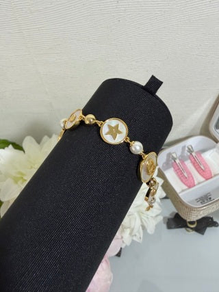 Dior Celestial Star Medallion Pearl Bracelet