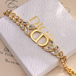 Dior Crystal CD Leaf Link Bracelet