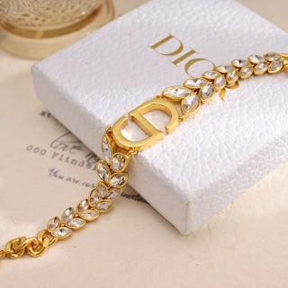 Dior Crystal CD Leaf Link Bracelet