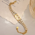 Dior Crystal CD Leaf Link Bracelet