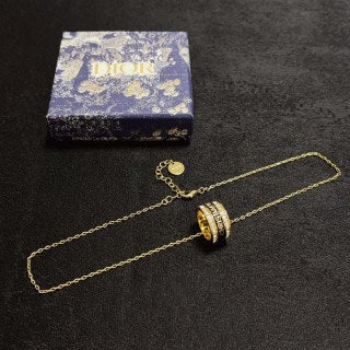 Dior Oblique Medallion Cylinder Pendant Necklace