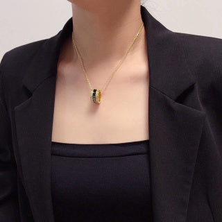 Dior Oblique Medallion Cylinder Pendant Necklace
